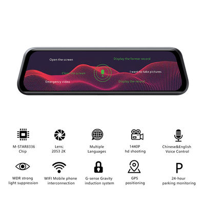 10inch 1440P 1080P Dashboard Dash Cam WIFI GPS Night Vision