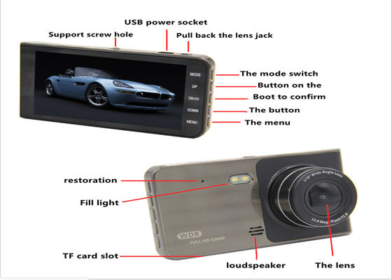 128GB 1080FHD Vehicle Blackbox DVR Dual Channel Camcorder