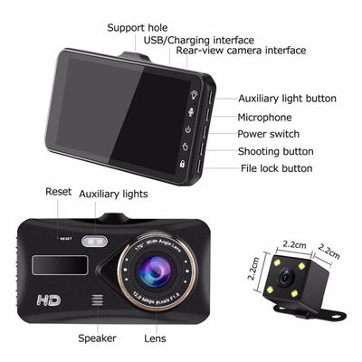 30FPS Dual Lens WDR Motion Activated Dash Cam Video Recorder Full HD 1080P