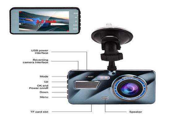 Auto Double Cameras Blackbox DVR Full HD 1080P 170 Degree Dash Cam IPS Touch Screen