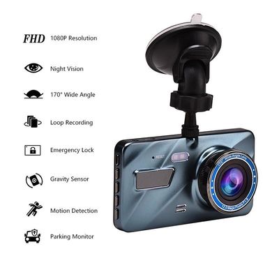 4inch WDR Motion Activated Dashcam Car Dashboard Camera With GPS Dual Lens