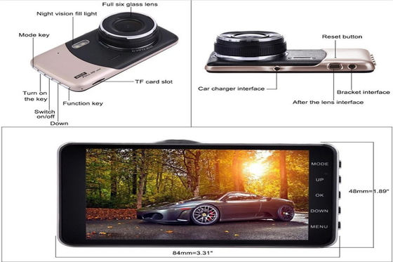 Smart Auto Dashboard Mounted Panoramic Dash Cam In And Out 1080P 128GB