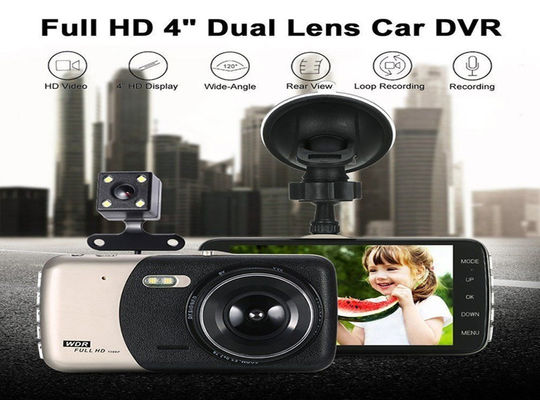 Wide Angle Car DVR Dash Cam 1080P 4 Inch 170 Degree IPS Touch Screen