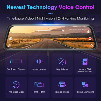 10&quot; Right Lens Vehicle Blackbox DVR Full HD 1080P fHD Touch Screen Stream Media