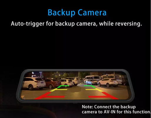 9.66 Inch Motion Activated Dashcam Full 2.5D Touch Screen Front Back Recording