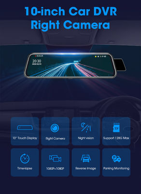 10 Inch Bluetooth Android Carplay Dashboard Mirror Stream Dual Drive Recorder IPS