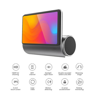 Car ADAS Touchscreen Dash Cam WIFI GPS Dual Lens Built In DVR Recorder