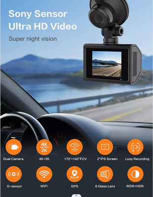 Vehicle Security Dashboard Gps Tracking Dash Cam Rearview Mirror 4K IMX335 NTK96670