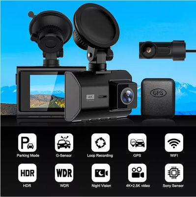 4K 2K WDR Dash Cam WIFI GPS Logger Dual Lens Car DVR Novatek96670 Chip