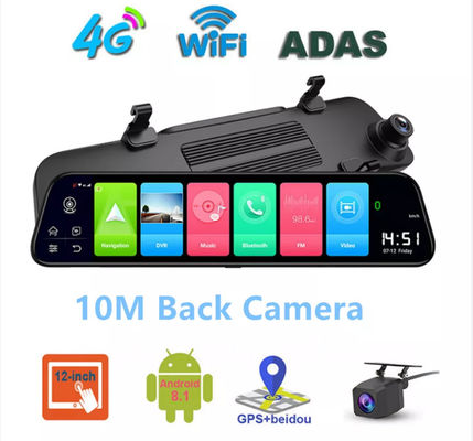 4G ADAS Android GPS Navigation Vehicle Car Camcorder FHD 1080p DVR 12inch