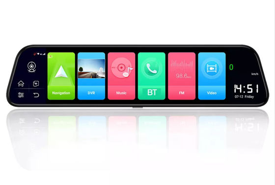 ADAS 4G Android Rearview Mirror 360 Degree Dash Cams Front And Rear 12 Inch