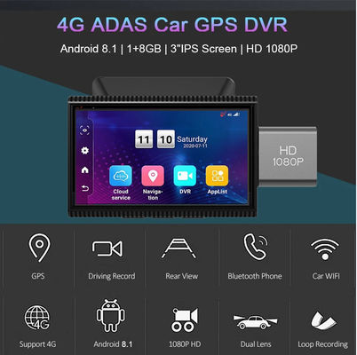 Android IPS 4G Car DVR Built In GPS Navigator WIFI Remote Monitoring Video Recorder