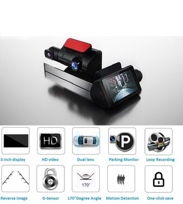 2 Lens Video GPS DVR Camera Car Camcorder Night Vision Loop Recording FHD1080P