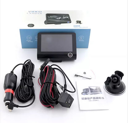 4 Inch Car Camcorder FHD 1080P Triple Lens DVR Dashboard Camera 170 Degree